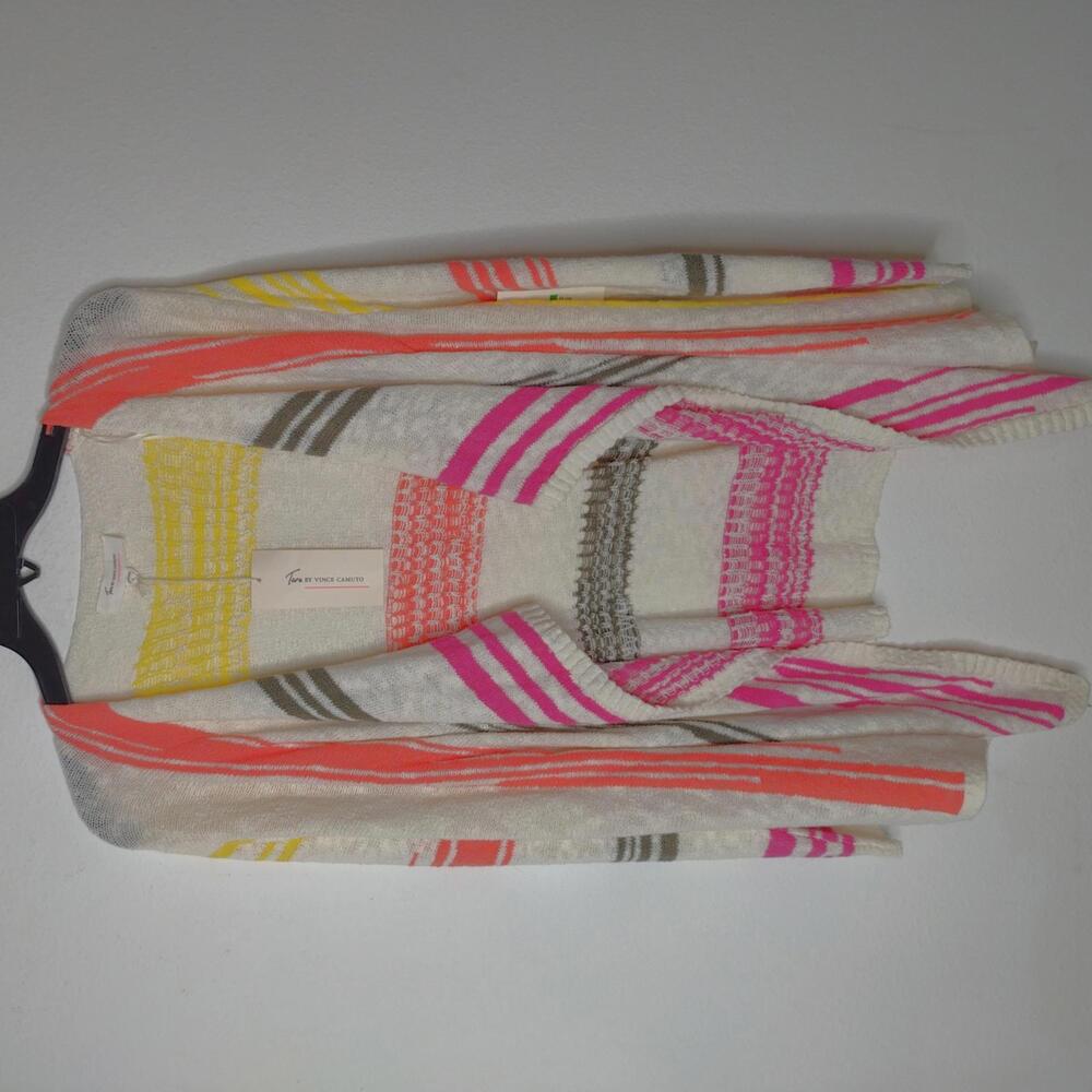 NWT Two by Vince Camuto Women's Multicolor Cardigan Sweater Size Large